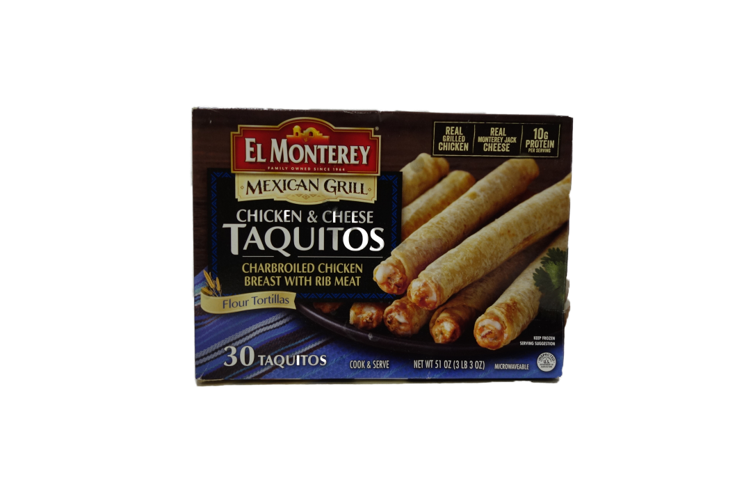 Taquitos Chicken and Cheese 30/1.7oz AF Req (4lb)